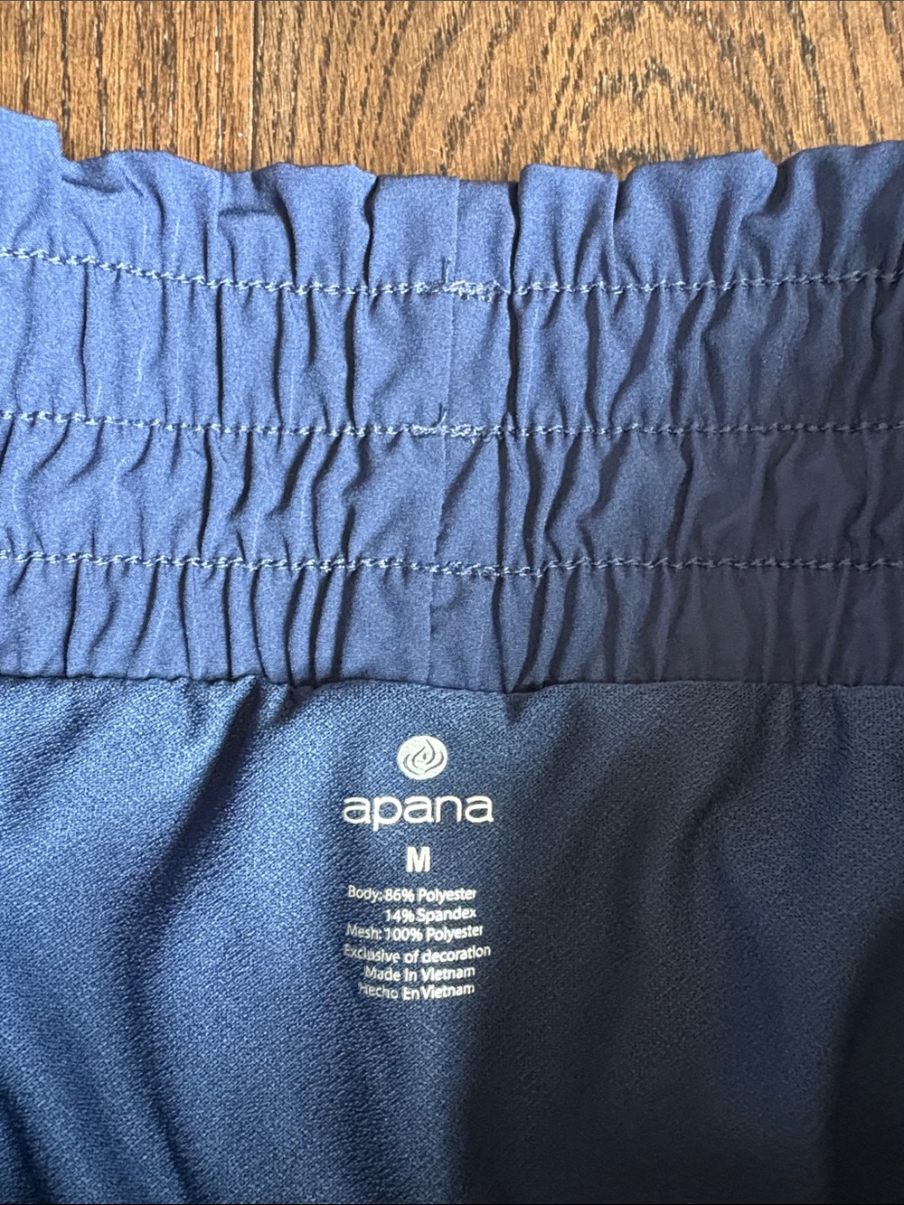 Apana Deep Blue High-Waist Athletic Shorts - Picture 3 of 4